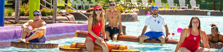 A group of lifeguards at the Massanutten WaterPark