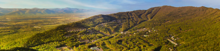 Aerial view of Massanutten Resort kettle area