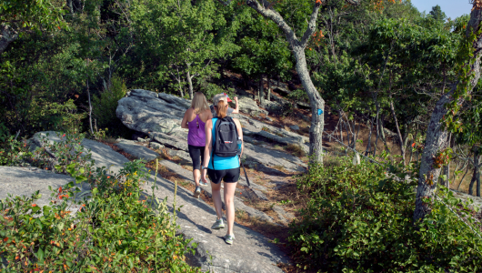 Two girls hiking outdoor at Massanutten