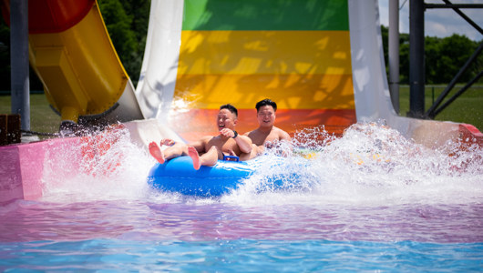 Two guests at the Massanutten Outdoor WaterPark