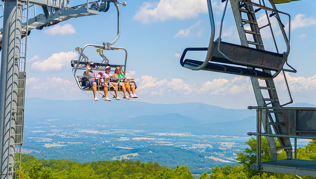 Scenic chairlift rides at Massanutten Resort