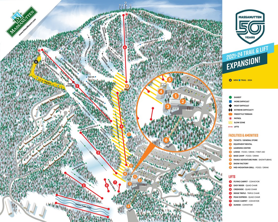 Massanutten Ski Trail Map