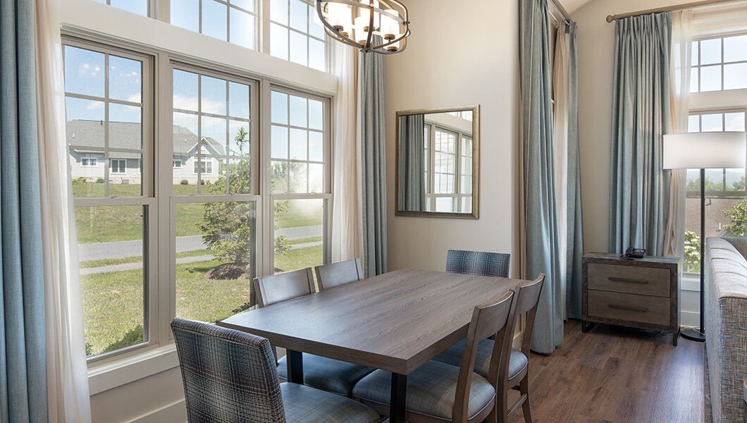 A dining room table in a Regal Vista Condo at Massanutten Resort